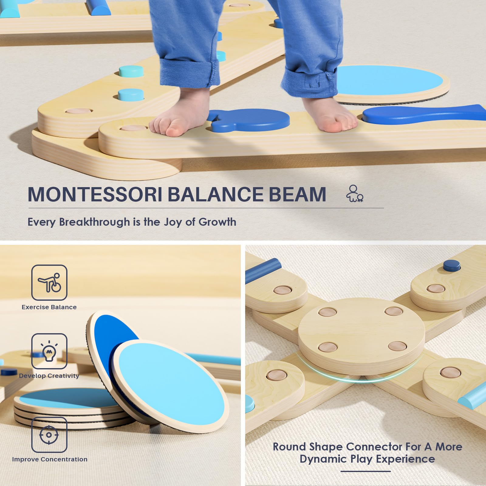Barra de equilibrio Anchor-BlueWood® 6 piezas *Azul degradado